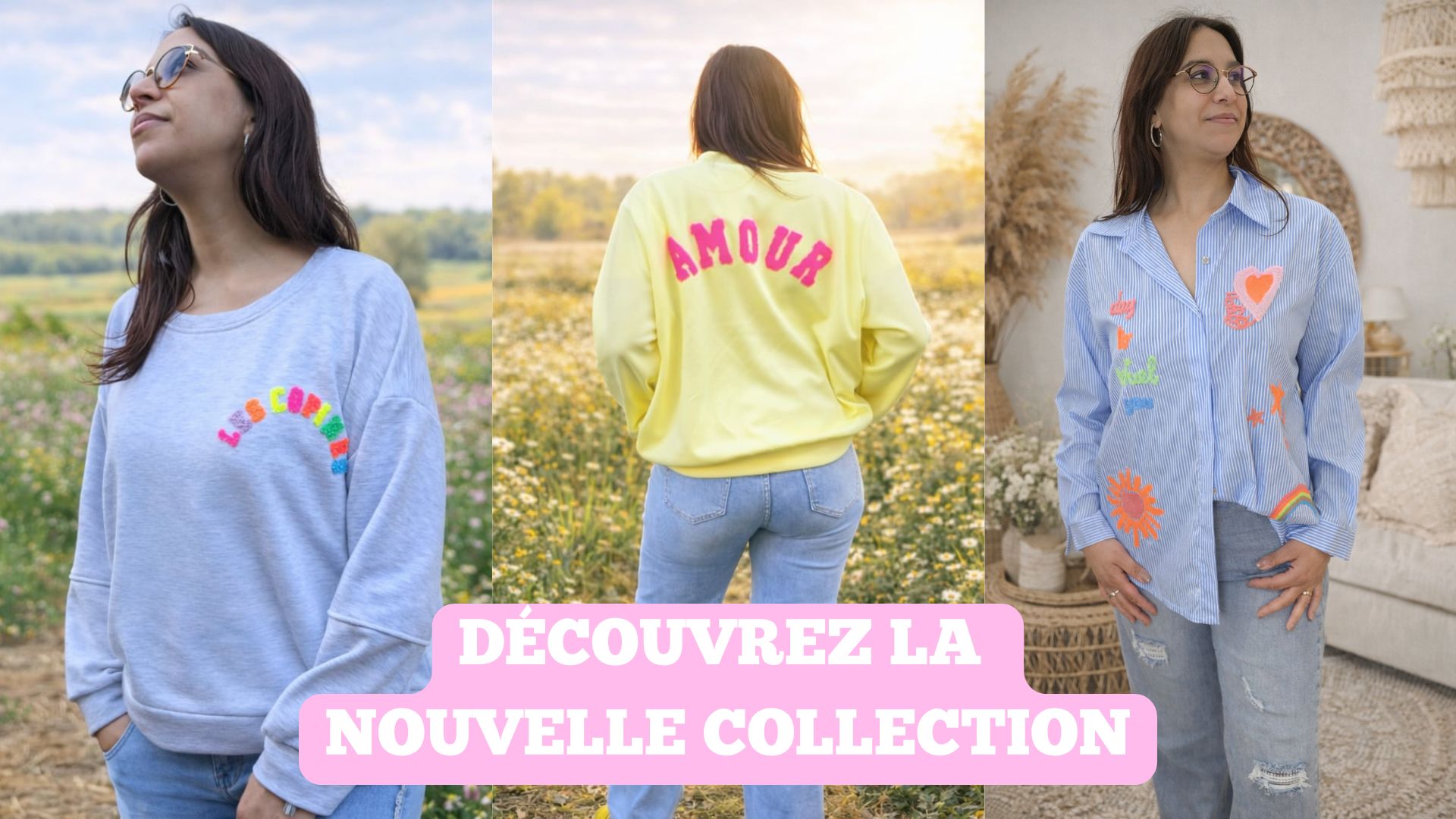 Découvrez la nouvelle collection de prêt-à-porter féminin bohème - pulls et chemises colorés printemps 2026