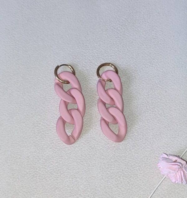 Boucles d'oreilles roses poudrées en acier inoxydable