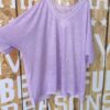 Tunique mauve unie avec dentelle April Vintage – Image 2