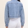 Veste en jeans bas élastique bleu clair – Image 2