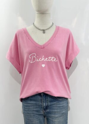 Tee-shirt bichette coeur rose April Vintage