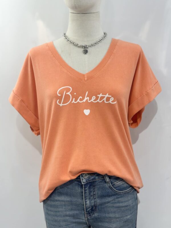Tee-shirt Bichette coeur orange April Vintage