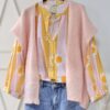 Gilet sans manches tout doux rose baby mohair April Vintage – Image 2