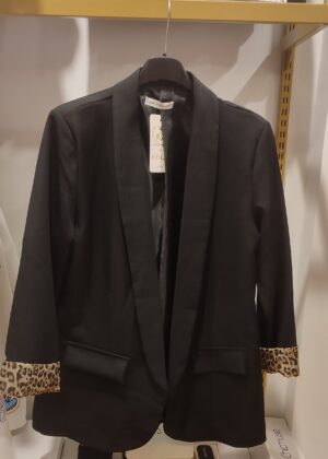 Blazer veste noir et léopard