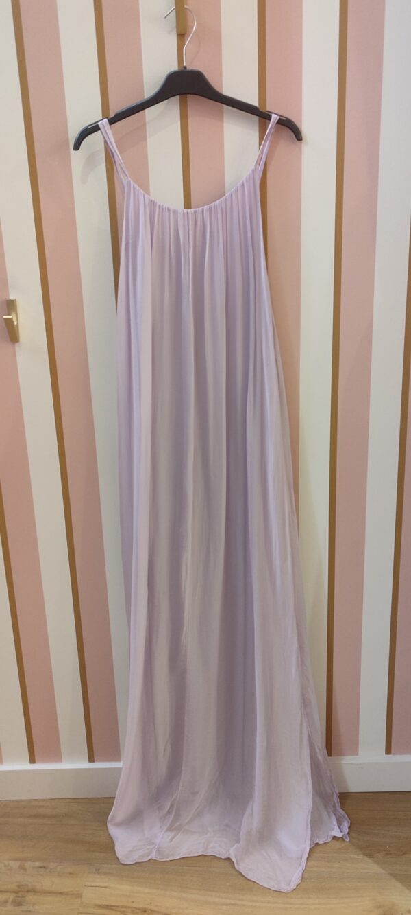 Robe été bretelles voile mauve