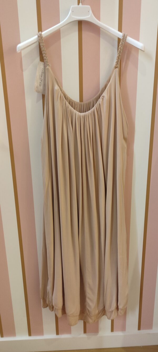 Robe bretelle tressées grande taille beige