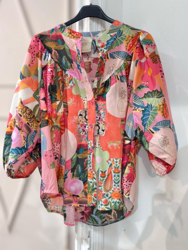 Chemisier chemise léopard jungle April Vintage