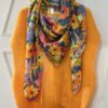 Foulard écharpe paréo fleurs multicolores April Vintage – Image 2