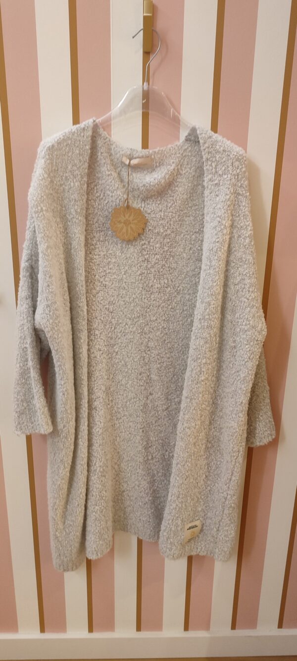 Gilet bouclette gris clair April Vintage