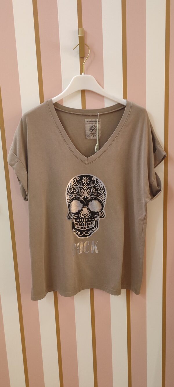 Tee-shirt beige tete de mort  April Vintage