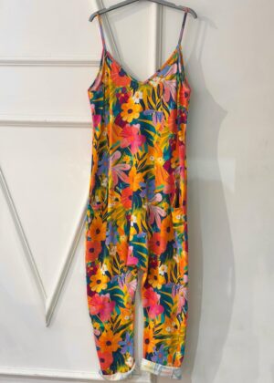 Combinaison pantalon style tee-shirt fleurs multicolores April Vintage