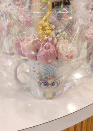 Mug oiseau avec bouquet de fleurs en bougies parfumées cadeau de fête des mères