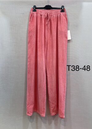 Pantalon grande taille élastique corail