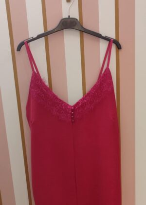 Top débardeur caraco bretelles fines et boutons fuchsia