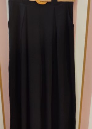 Pantalon grande taille palazzo jupe culotte noir avec poches et ceinture belle taille