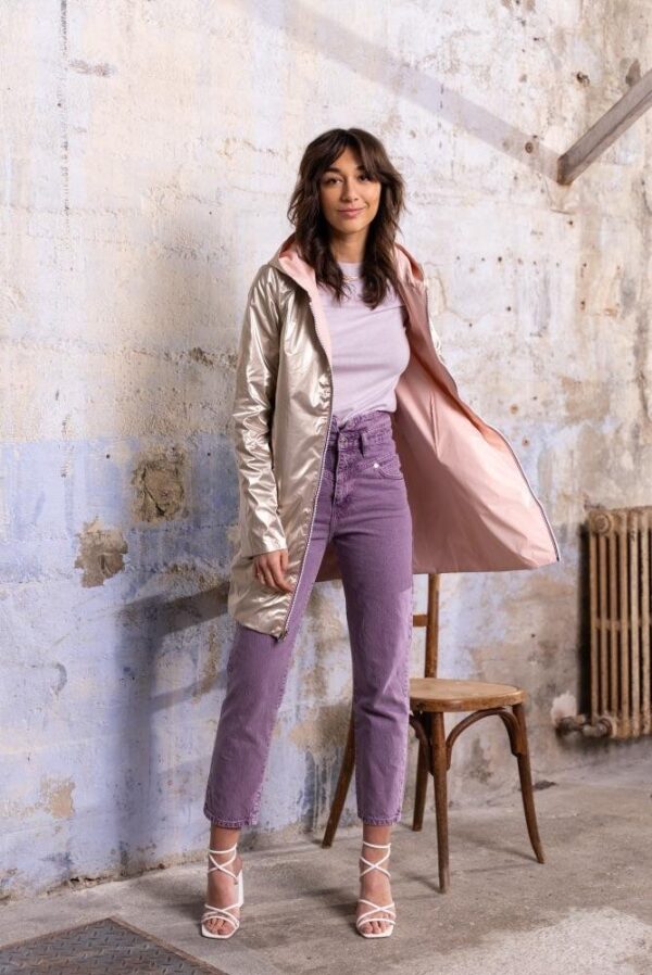 Parka réversible imperméable rose et or 36 au 48 – Image 2