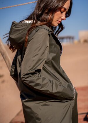 Parka réversible imperméable kaki et or