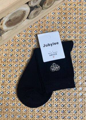 Chaussettes cœur léopard et noir