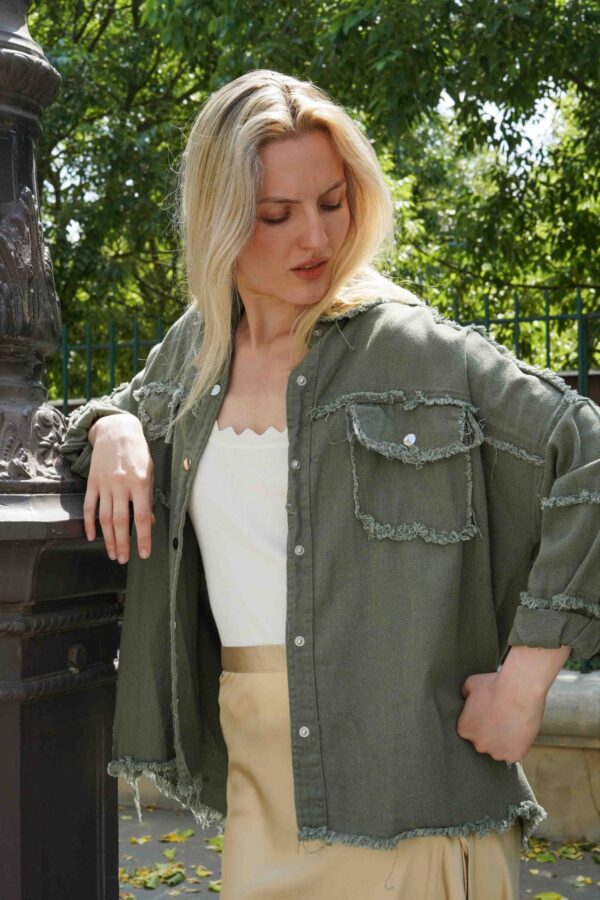 Veste kaki rock and roll orange – Image 2