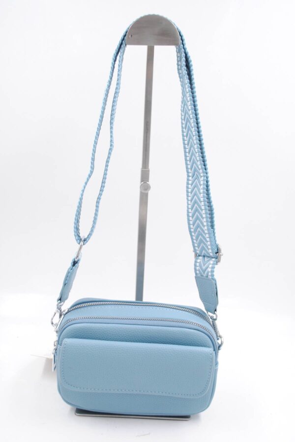 Sac bandoulière pochette bleu et blanc