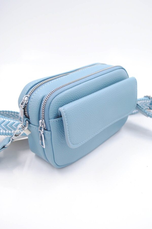 Sac bandoulière pochette bleu et blanc – Image 2