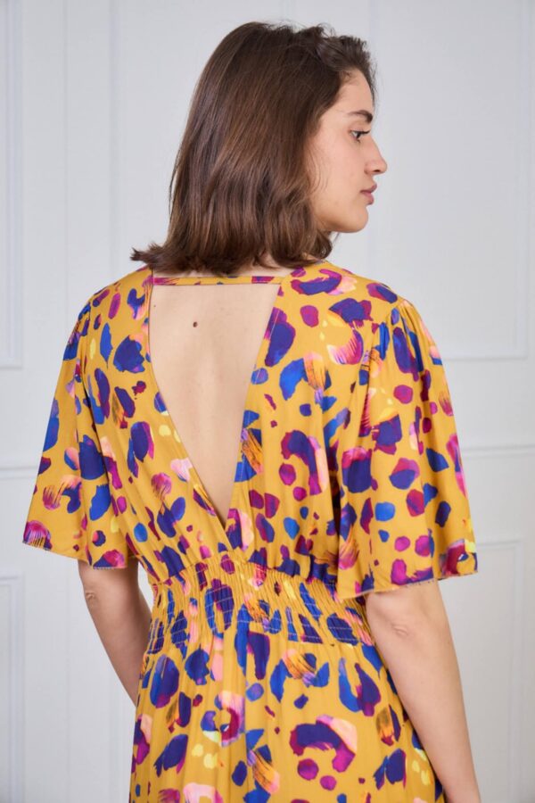 Robe longue fluide April Vintage imprimé léopard  multicolore – Image 2