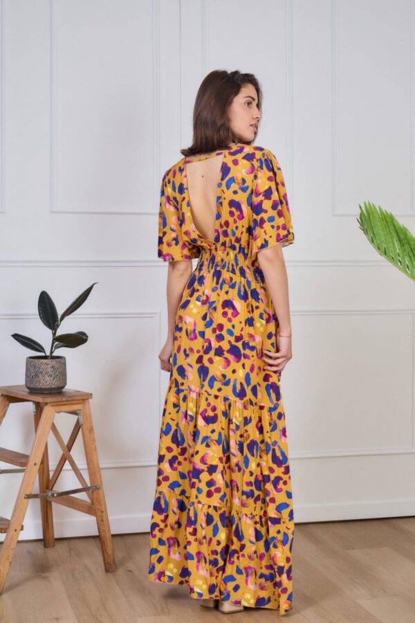 Robe longue fluide April Vintage imprimé léopard  multicolore – Image 3