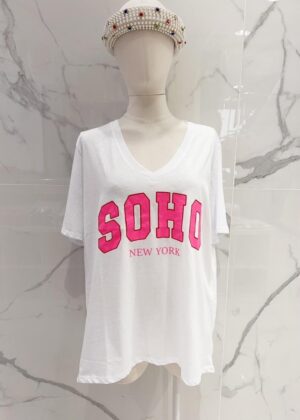 Tee-shirt grande taille SOHO rose fluo