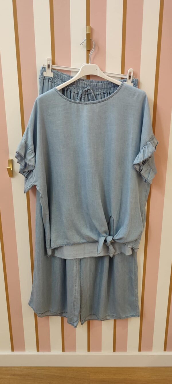 Blouse grande taille tencel style jeans clair