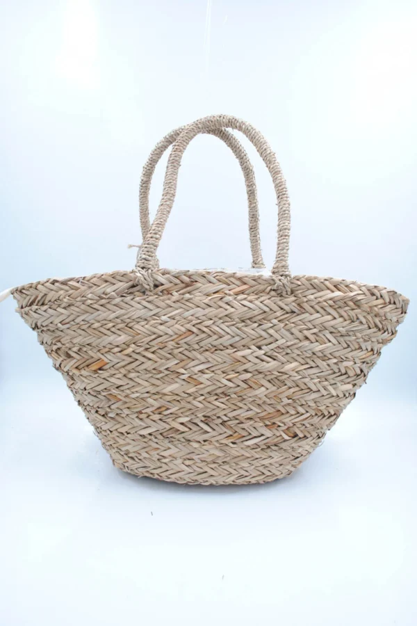 Panier en paille sac style jeans bohème avec fermetures – Image 2