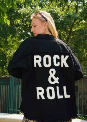 Veste bohème rock and roll noir destroy et oversize