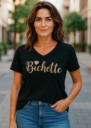 Tee-shirt bichette noir grande taille