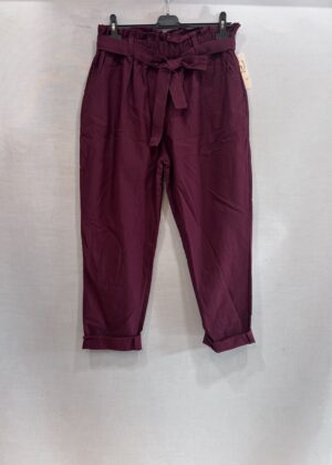 Pantalon grande taille  carotte bordeaux stretch