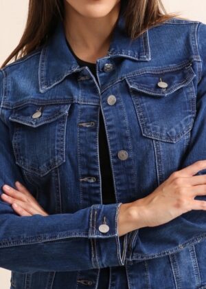 Veste en jeans bleu foncé stretch