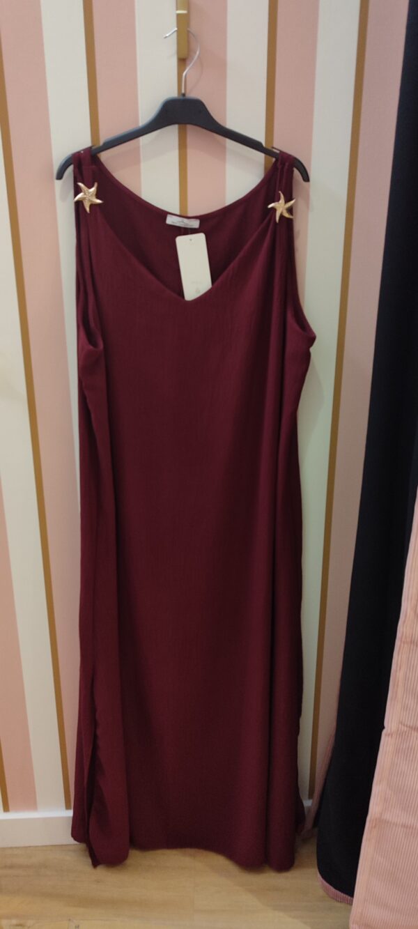 Robe belle taille étoile de mer bordeaux