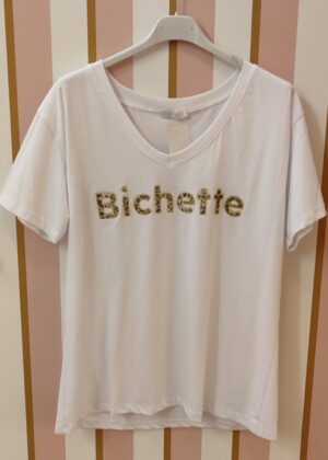 Tee-shirt bichette blanc léopard taille unique