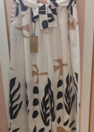 Pantalon grande taille large taille élastique noir et blanc