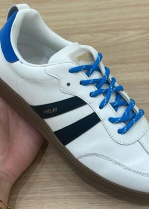 Baskets blanche et bleu lacet bleu ou marron Findlay