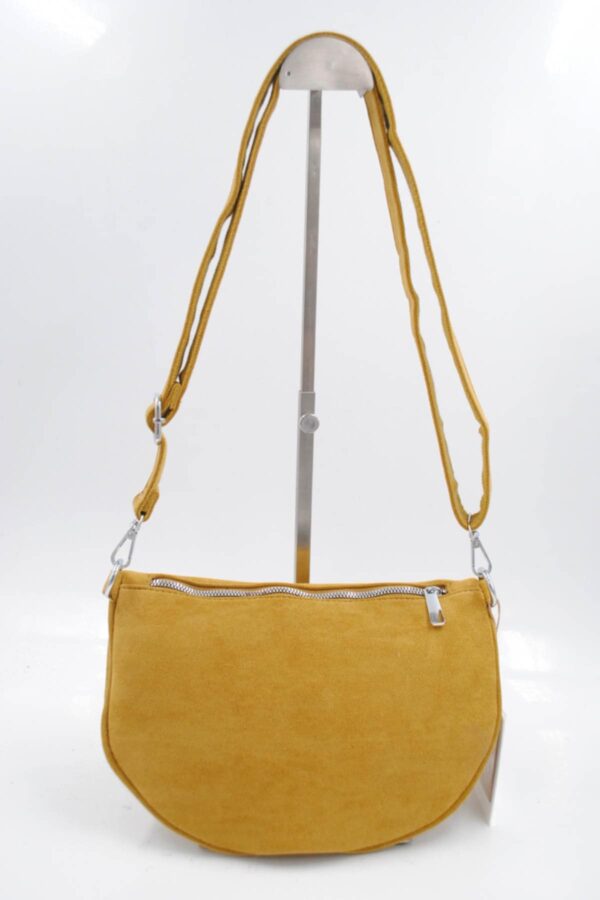 Sac banane bandoulière velours moutarde – Image 3