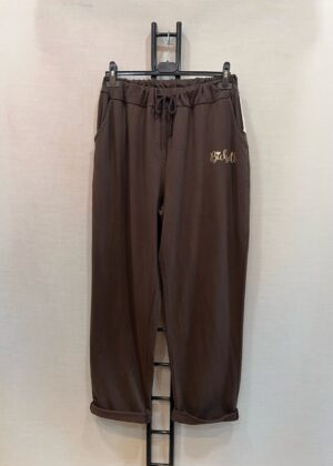 Pantalon grande taille bichette jogging marron