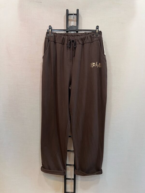 Pantalon grande taille bichette jogging marron