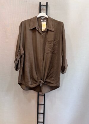 Chemise grande taille marron