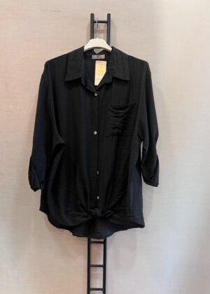 Chemise grande taille noir