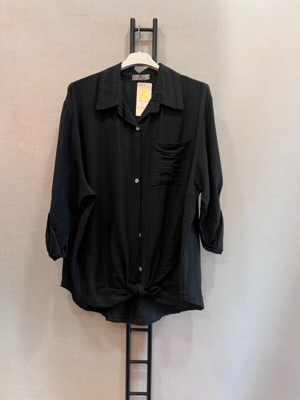 Chemise grande taille noir