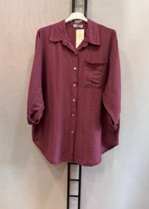 Chemise grande taille bordeaux
