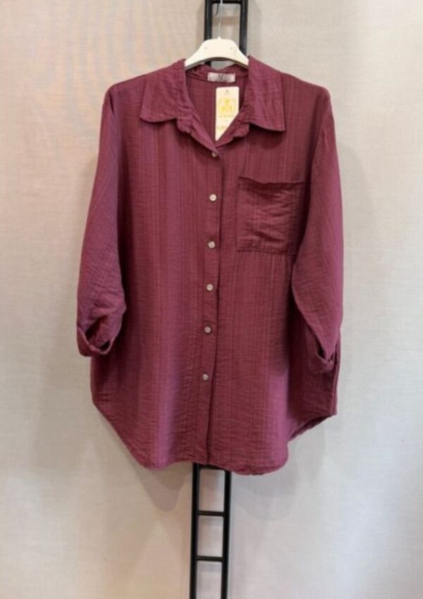 Chemise grande taille bordeaux