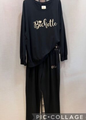 Sweat grande taille bichette jogging noir