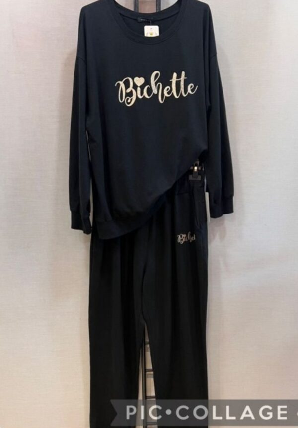 Sweat grande taille bichette jogging noir