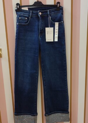 Jeans strass wide leg grande taille 38 au 48