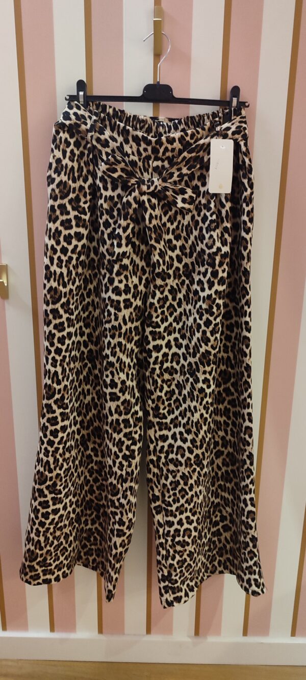 Pantalon fluide grande taille palazzo imprimé animal léopard